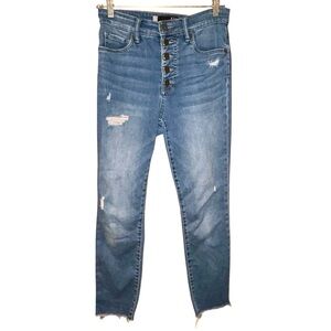 Kut From‎ The Kloth Reese Fab Ab High Rise Ankle Straight Jeans Button Fly Sz 0